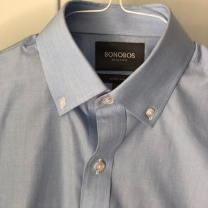 Bonobos blue tailored slim fit button down shirt